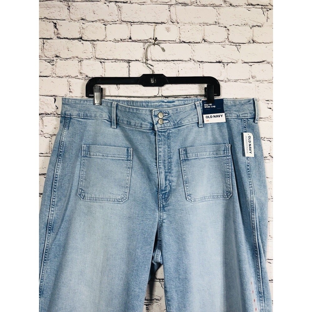 Old Navy Women's Plus Size Extra High-Waisted Mariner Wide-Leg Jeans Size 20 - Picture 5 of 8